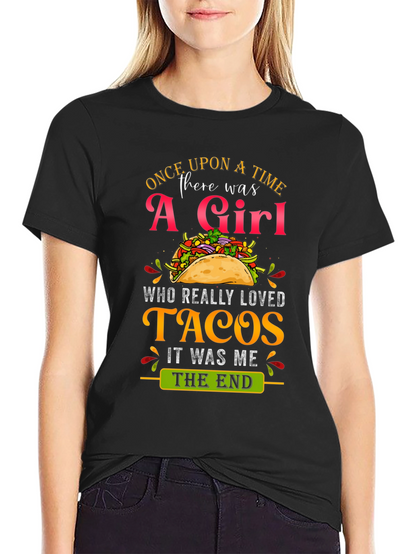 Camiseta Negra: Una Chica y Tacos - ¡Perfecta!