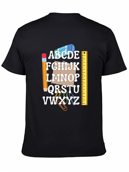 Camiseta Negra Abecedario Útiles Escolares