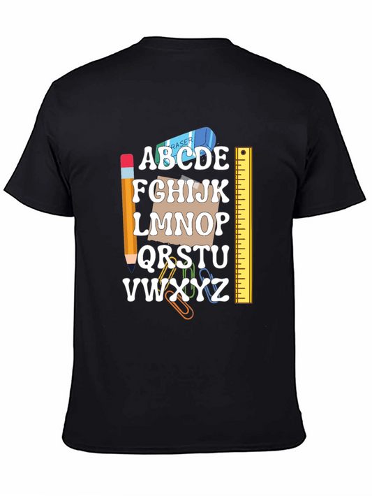 Camiseta Negra Abecedario Útiles Escolares