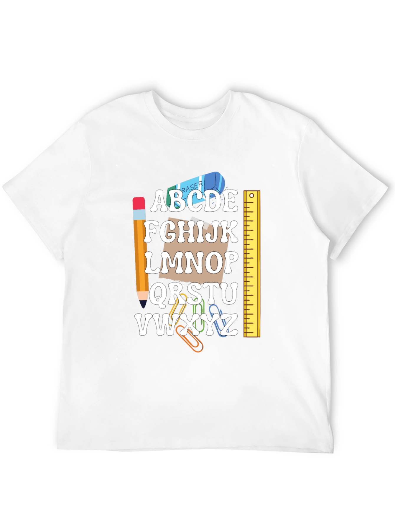 Camiseta Negra Abecedario Útiles Escolares