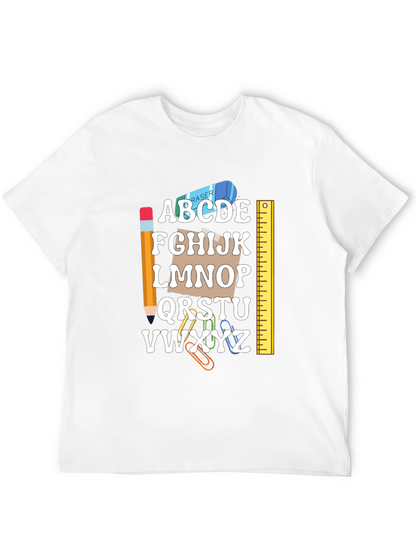Camiseta Negra Abecedario Útiles Escolares