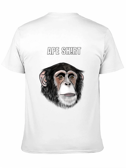 Camiseta Negra con Diseño de Cara de Chimpancé