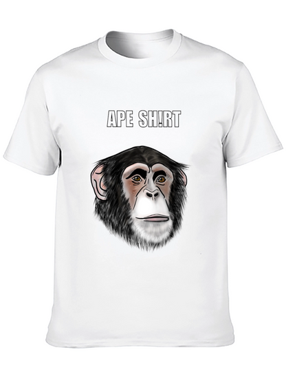 Camiseta Negra con Diseño de Cara de Chimpancé