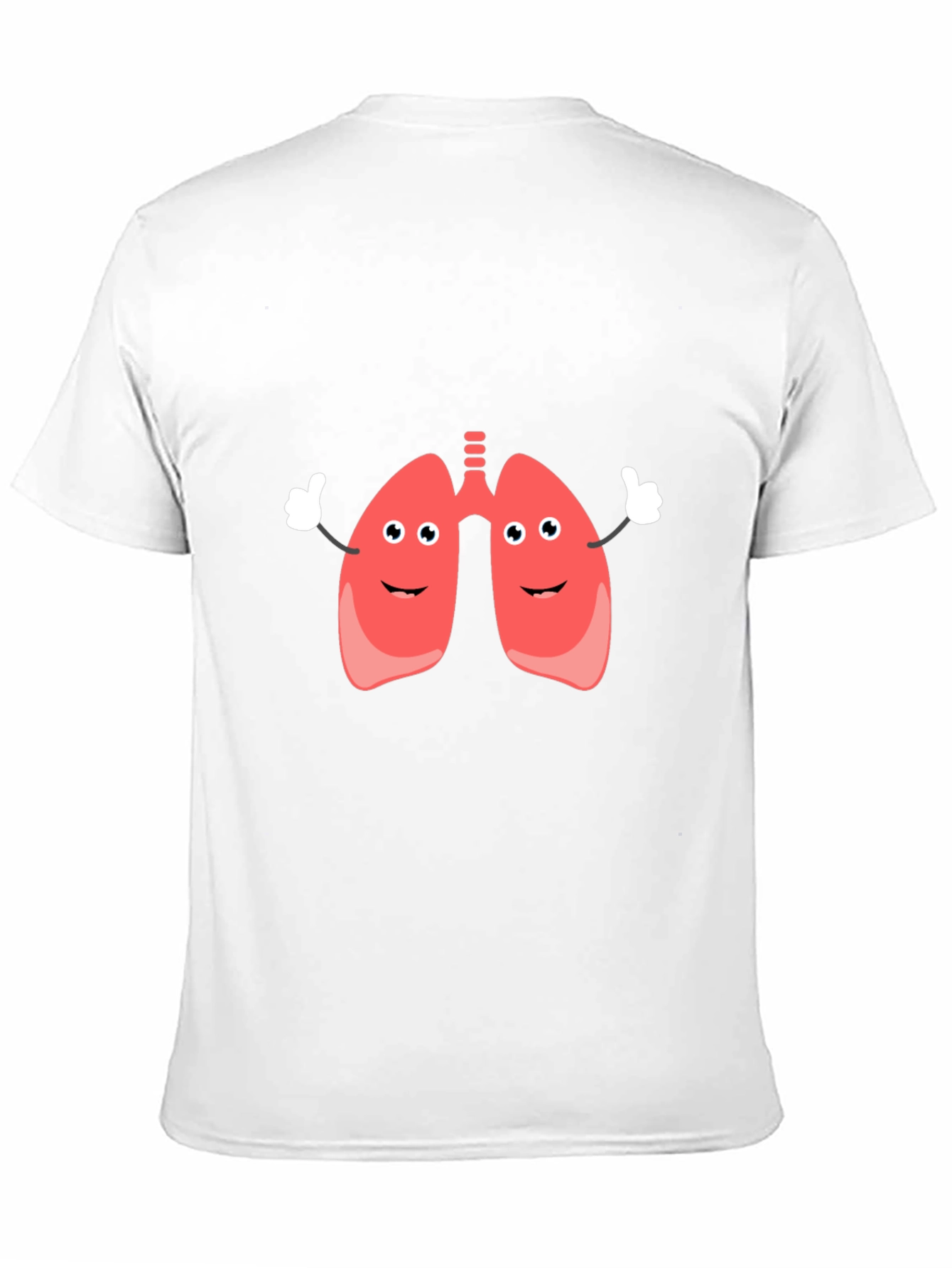 Camiseta Negra con Diseño Divertido de Pulmones Animados