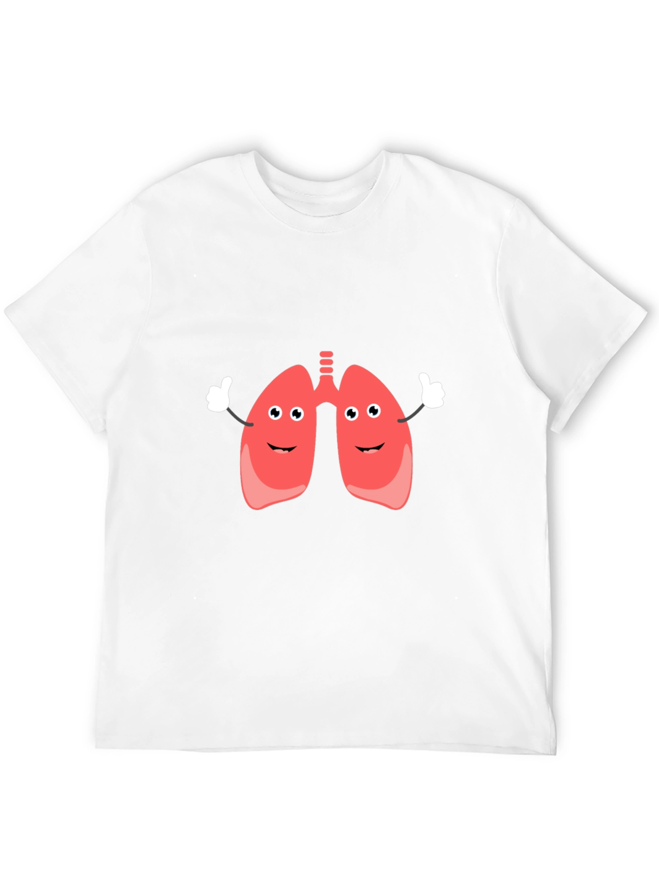 Camiseta Negra con Diseño Divertido de Pulmones Animados