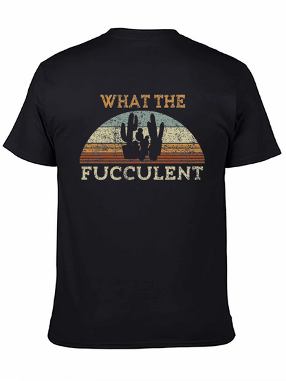 Camiseta Negra What the Fucculent para Hombre