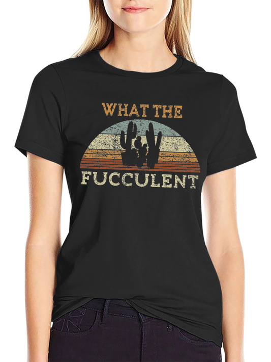 Camiseta Negra What the Fucculent para Hombre