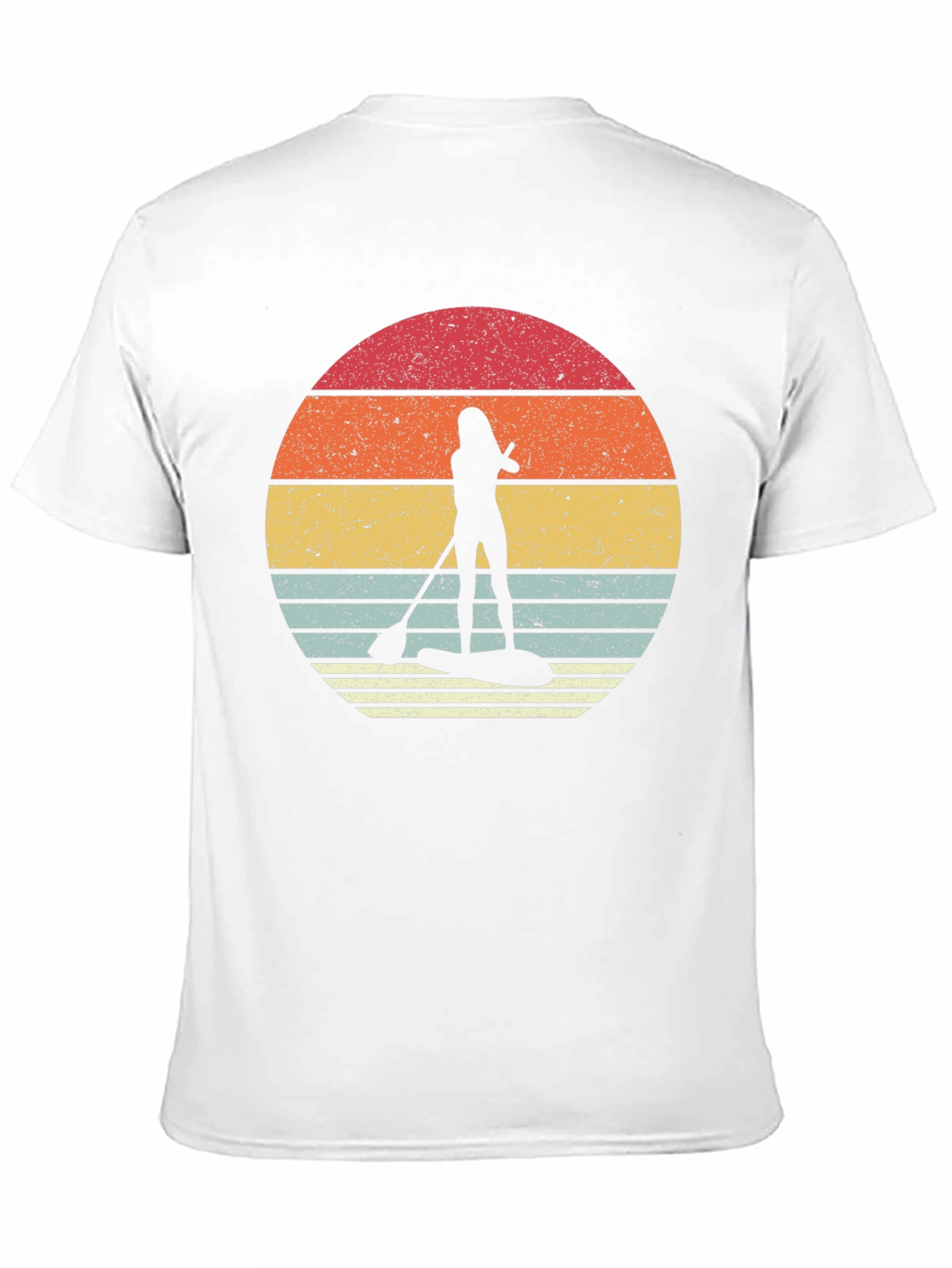Camiseta Negra Paddle Surf Retro Sunset