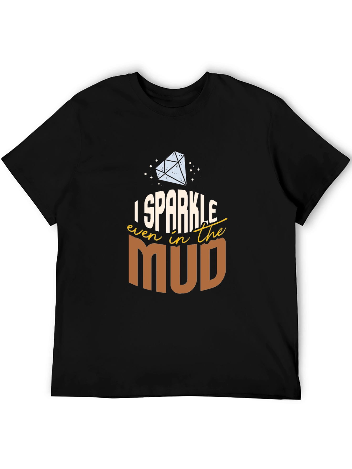 Camiseta Negra con Diseño Brillo en el Lodo