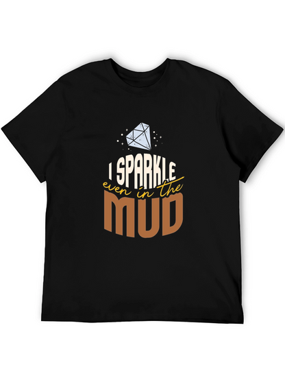 Camiseta Negra con Diseño Brillo en el Lodo