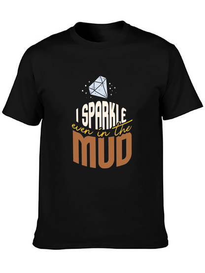 Camiseta Negra con Diseño Brillo en el Lodo