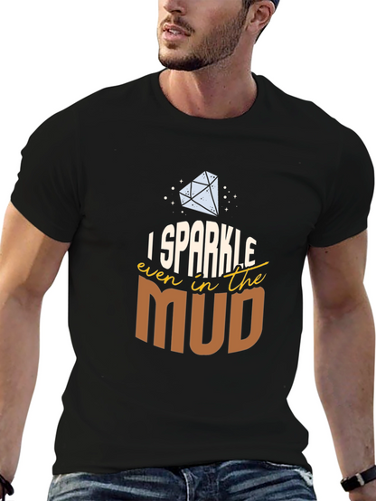Camiseta Negra con Diseño Brillo en el Lodo