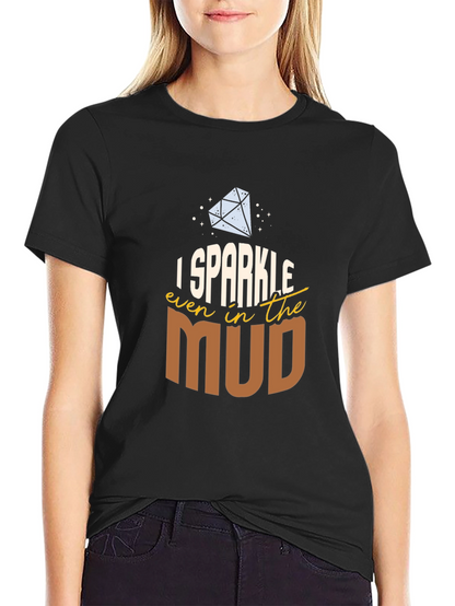 Camiseta Negra con Diseño Brillo en el Lodo