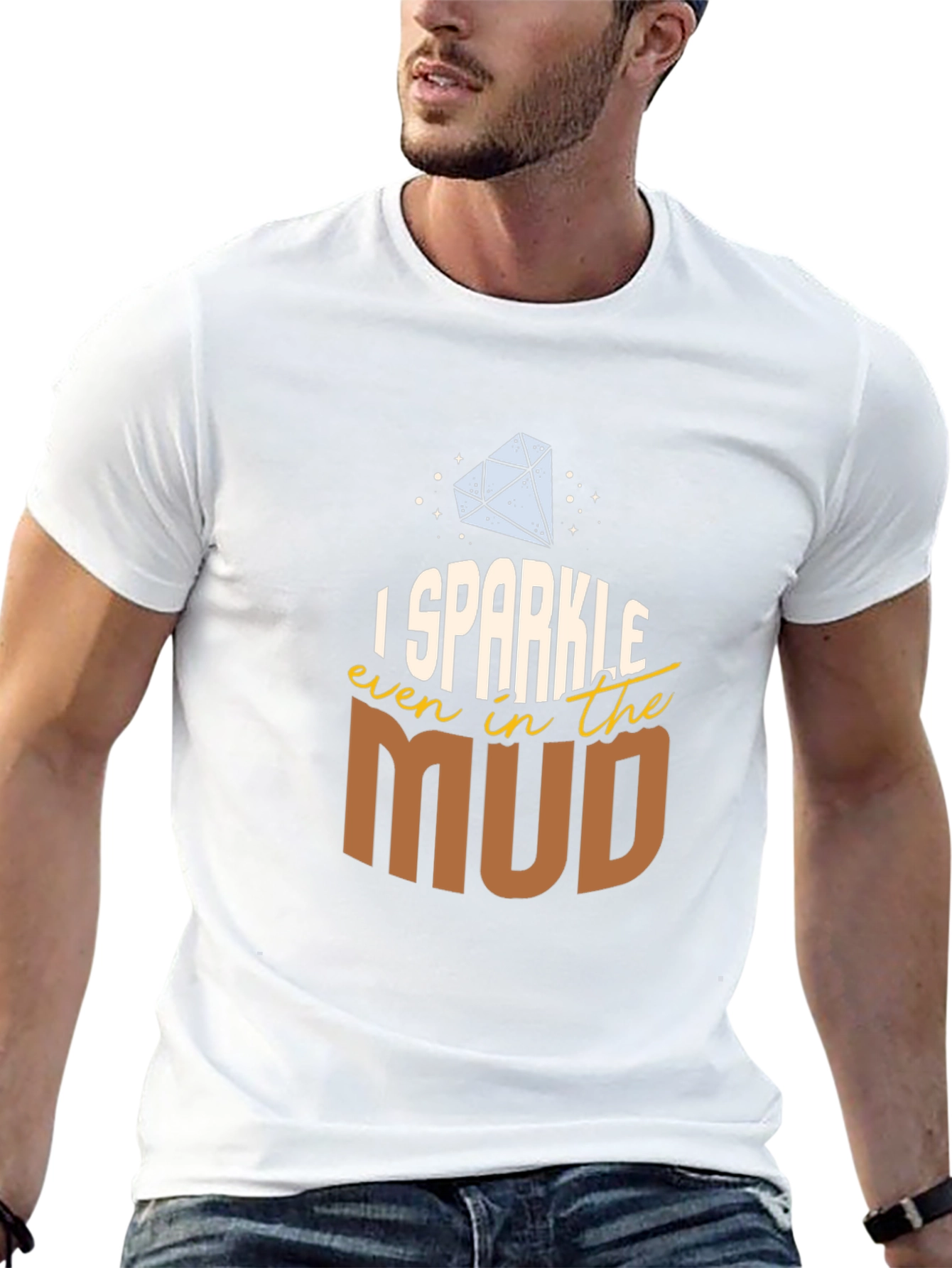Camiseta Negra con Diseño Brillo en el Lodo