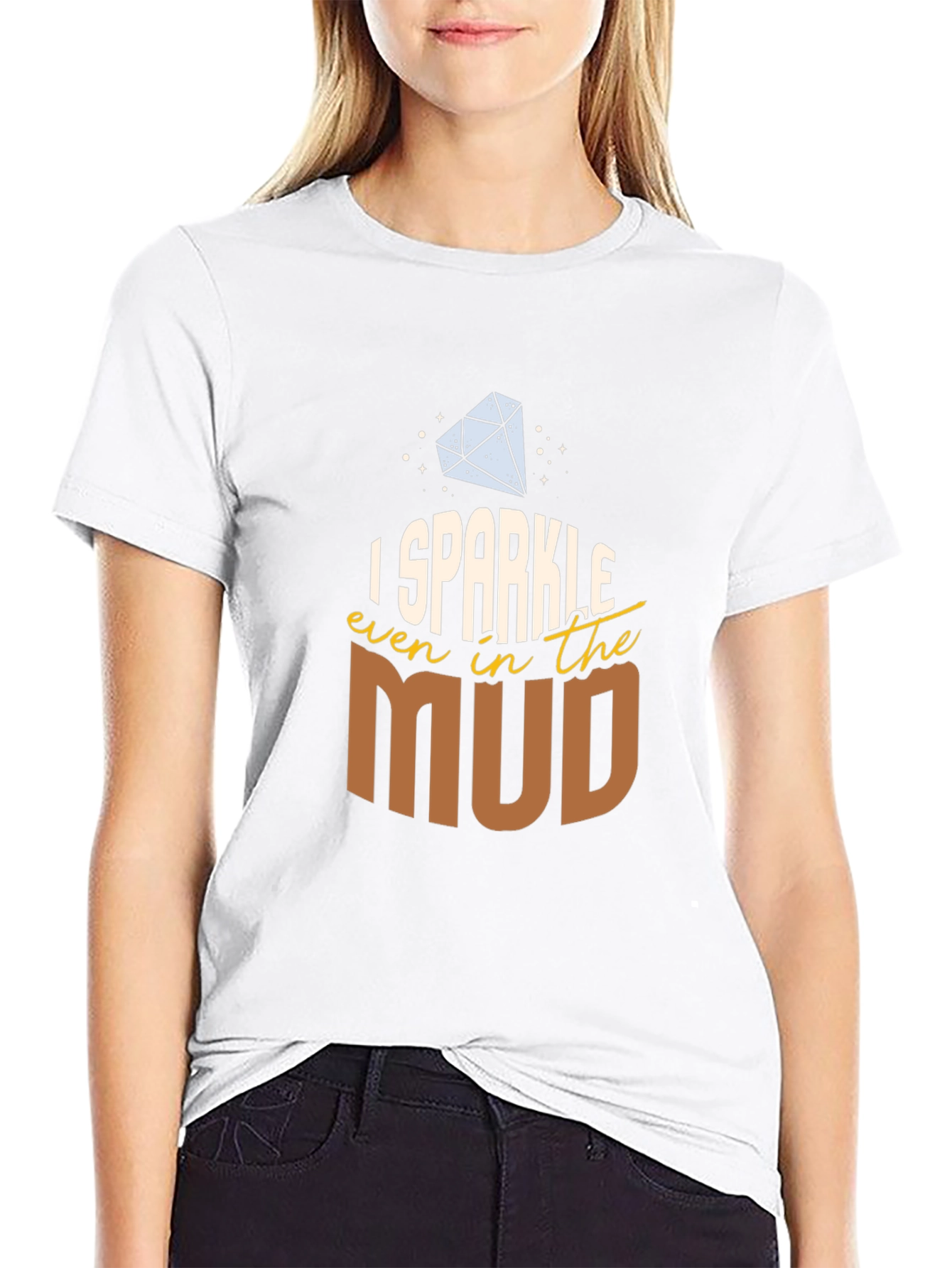 Camiseta Negra con Diseño Brillo en el Lodo