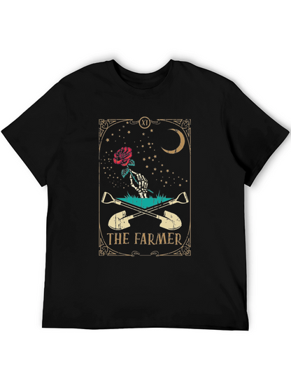 Camiseta Negra El Granjero con Diseño Esotérico
