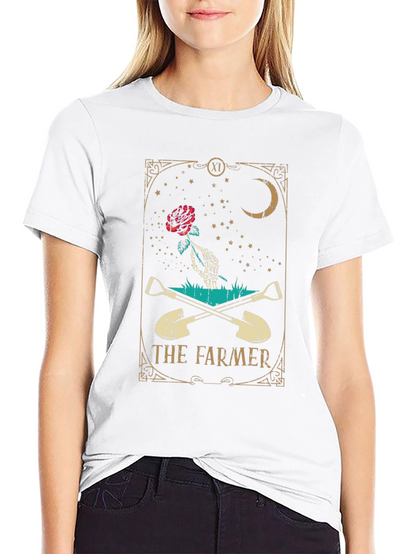 Camiseta Negra El Granjero con Diseño Esotérico