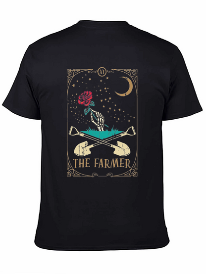 Camiseta Negra El Granjero con Diseño Esotérico