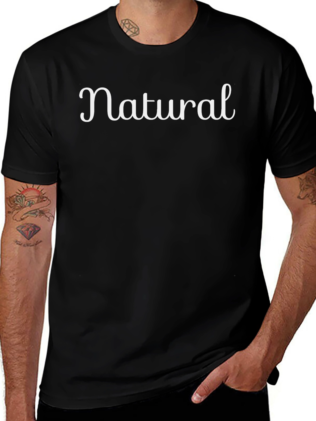 Camiseta Negra Natural para Hombre