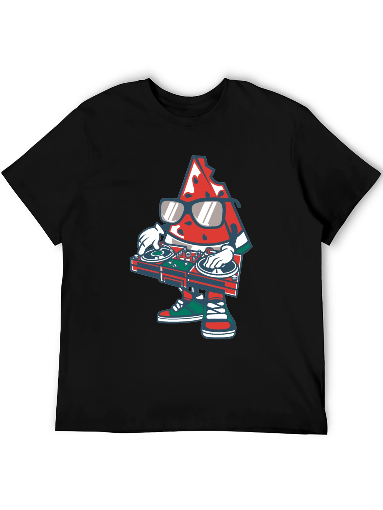 Camiseta Negra con Diseño de Sandía DJ