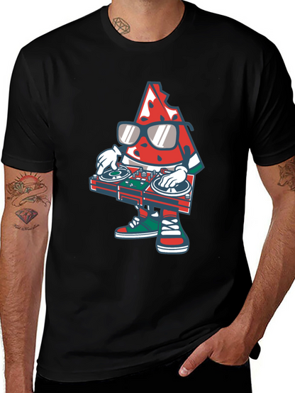 Camiseta Negra con Diseño de Sandía DJ