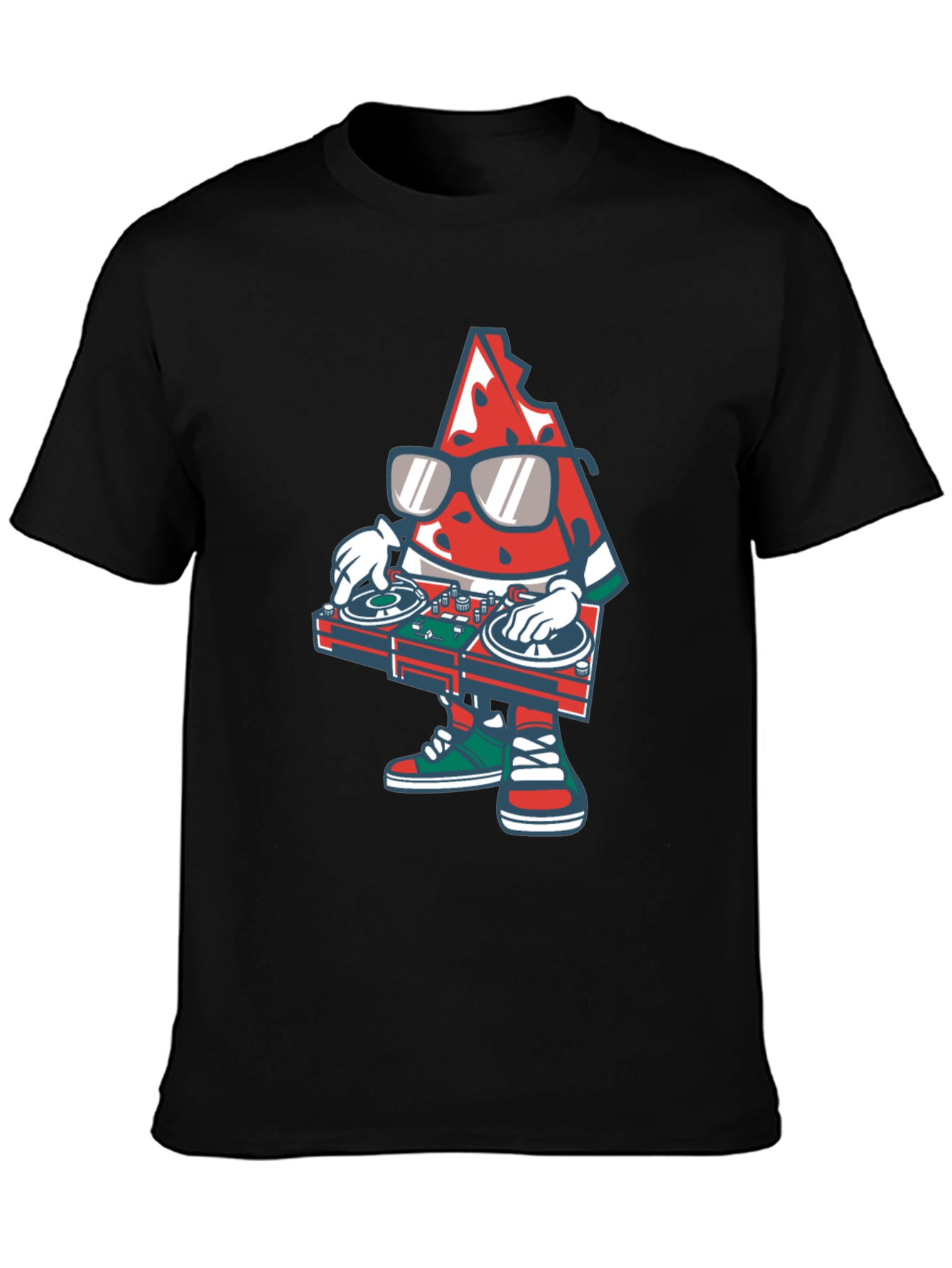 Camiseta Negra con Diseño de Sandía DJ