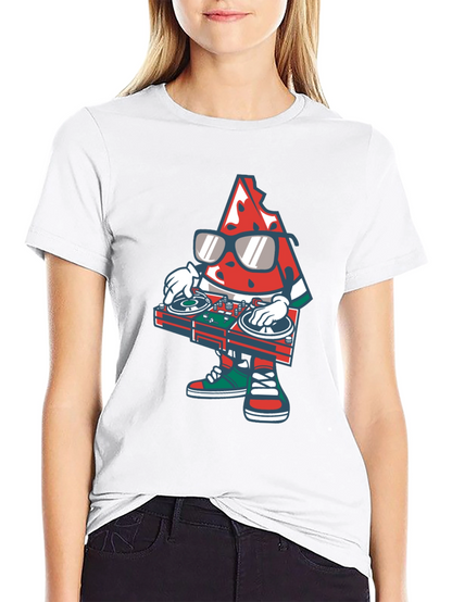 Camiseta Negra con Diseño de Sandía DJ