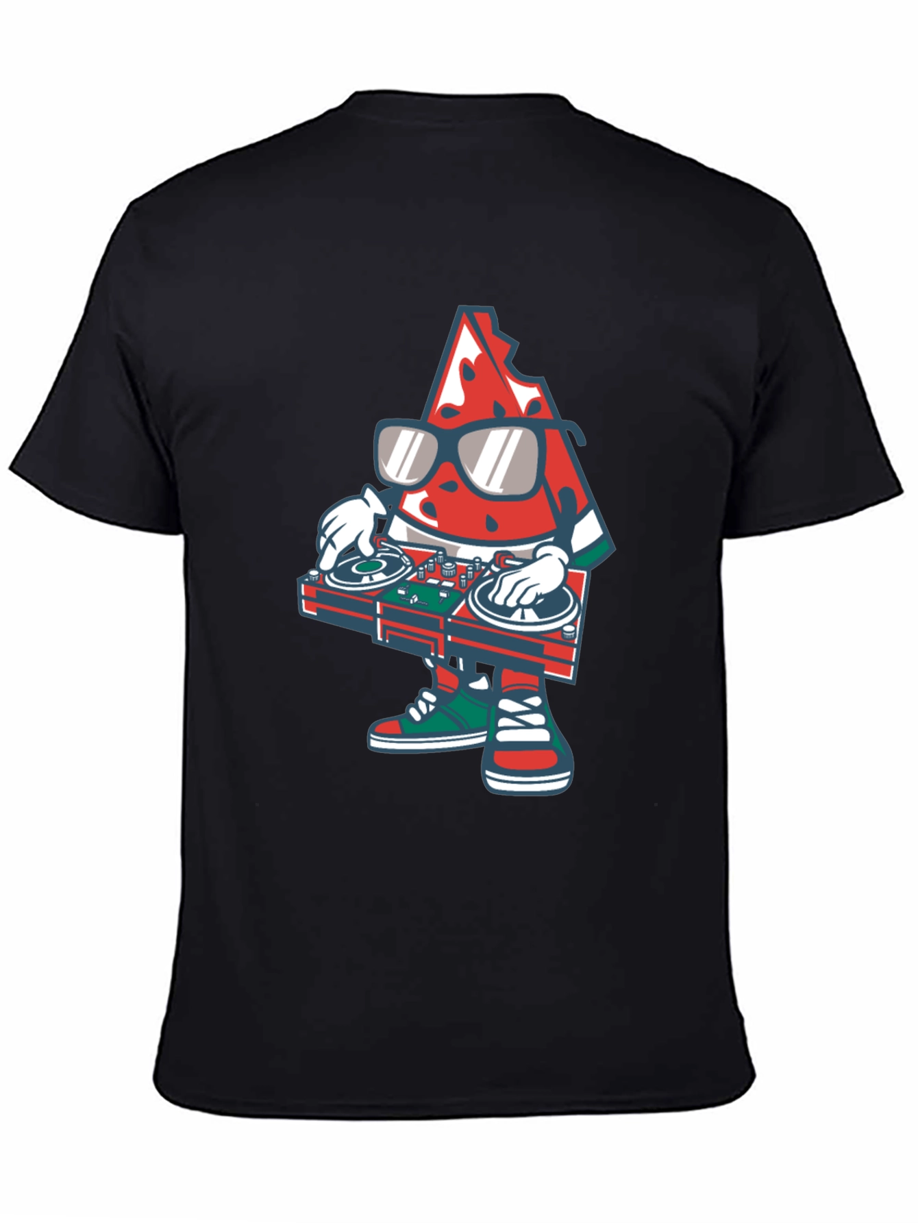 Camiseta Negra con Diseño de Sandía DJ