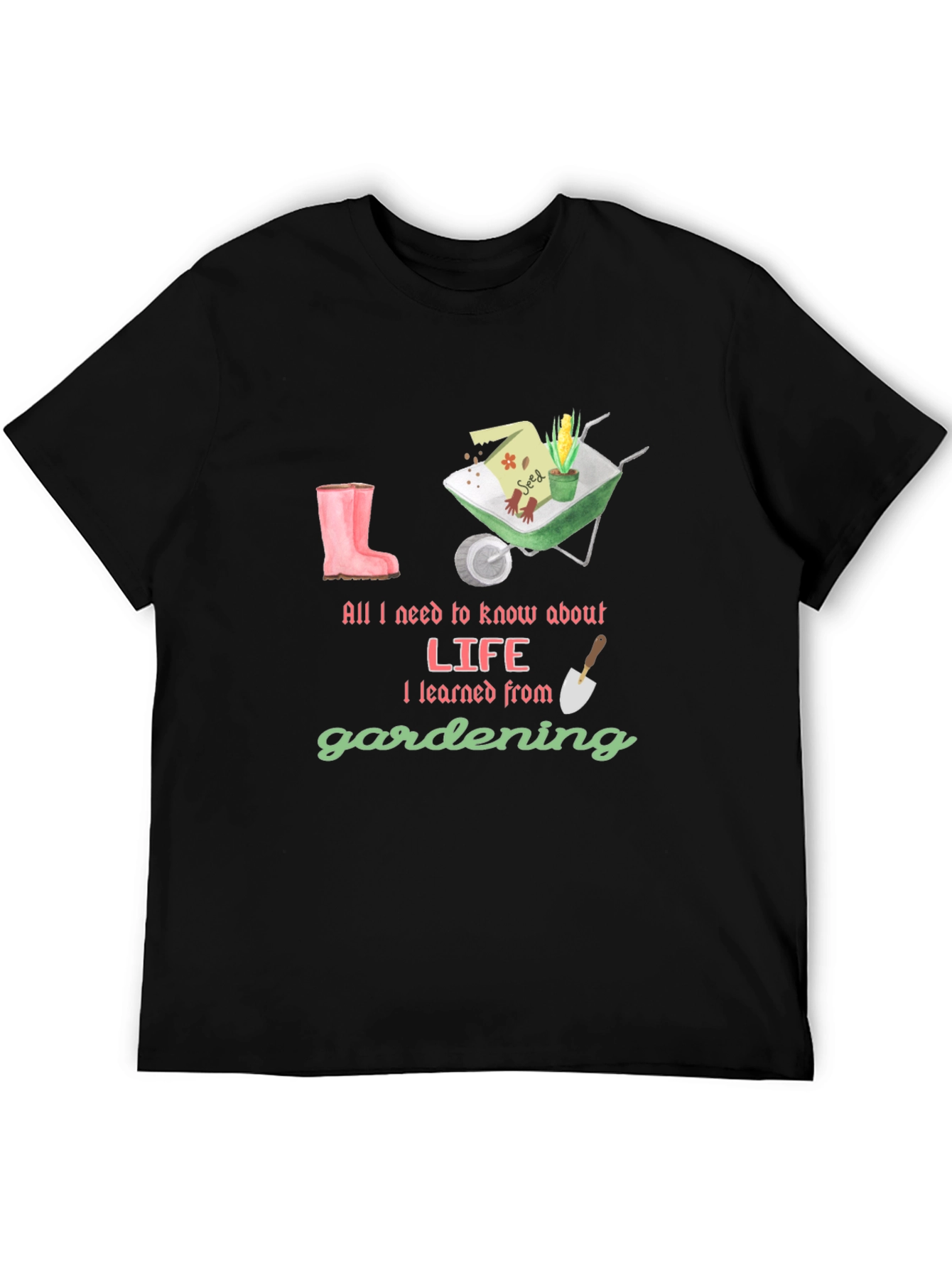 Camiseta Negra Lecciones de Jardinería