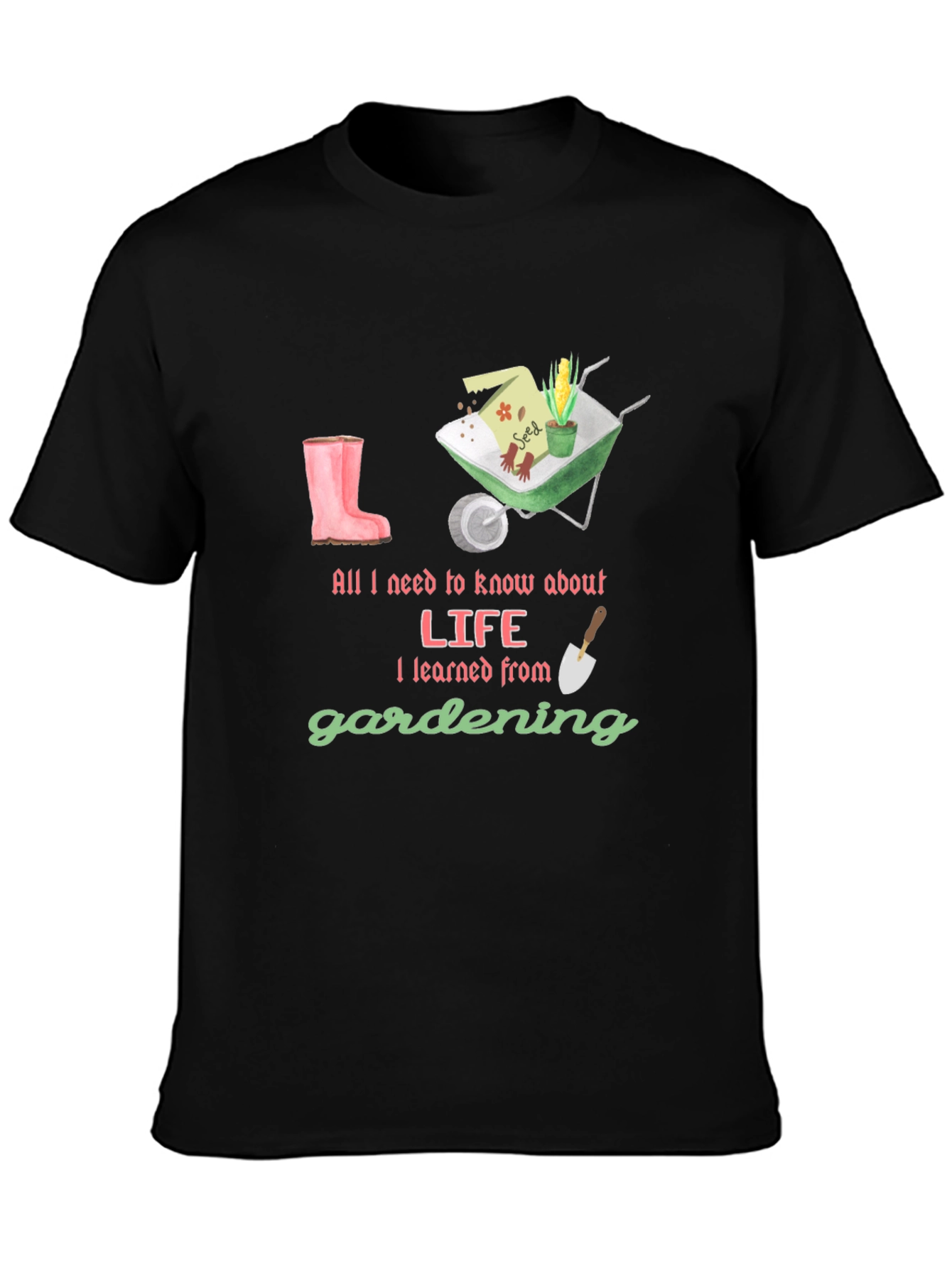 Camiseta Negra Lecciones de Jardinería