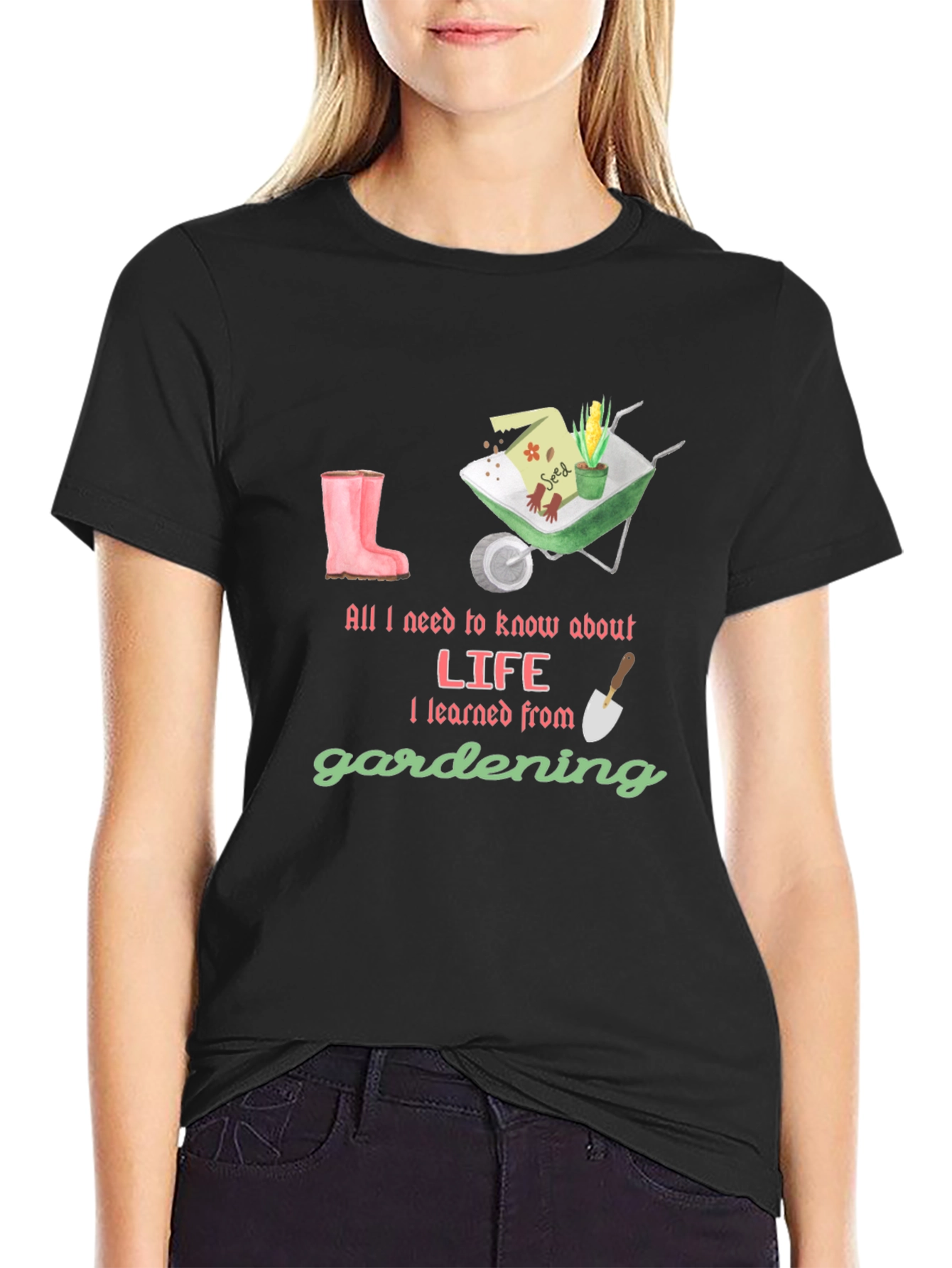 Camiseta Negra Lecciones de Jardinería