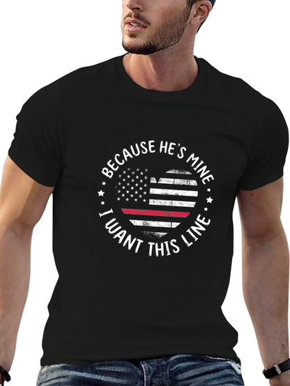 Camiseta Negra Because Hes Mine Bomberos