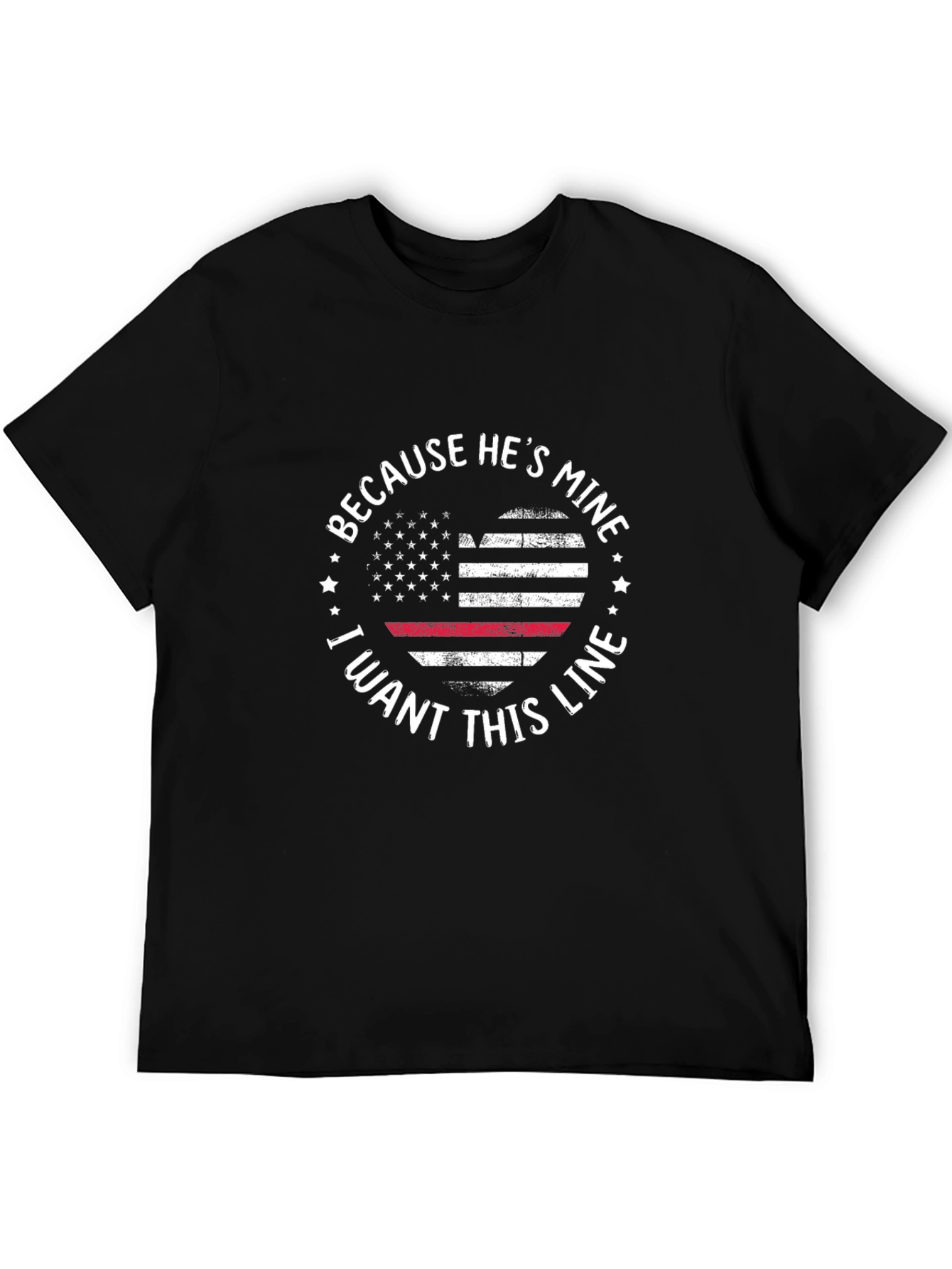Camiseta Negra Because Hes Mine Bomberos
