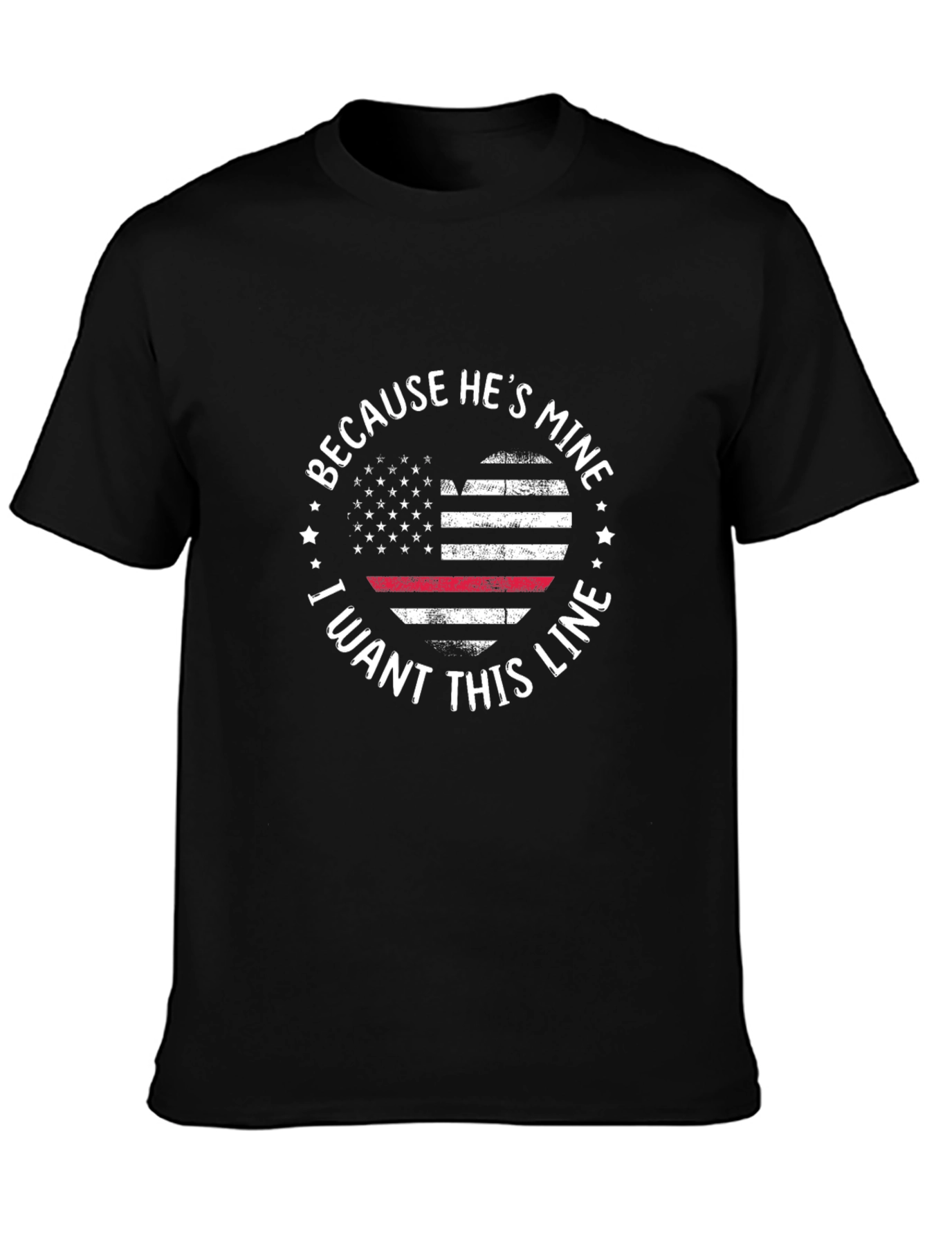 Camiseta Negra Because Hes Mine Bomberos