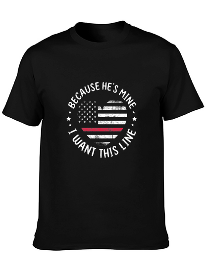 Camiseta Negra Because Hes Mine Bomberos