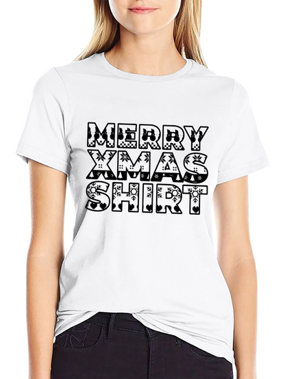 Camiseta Navideña Negra Merry Xmas Shirt