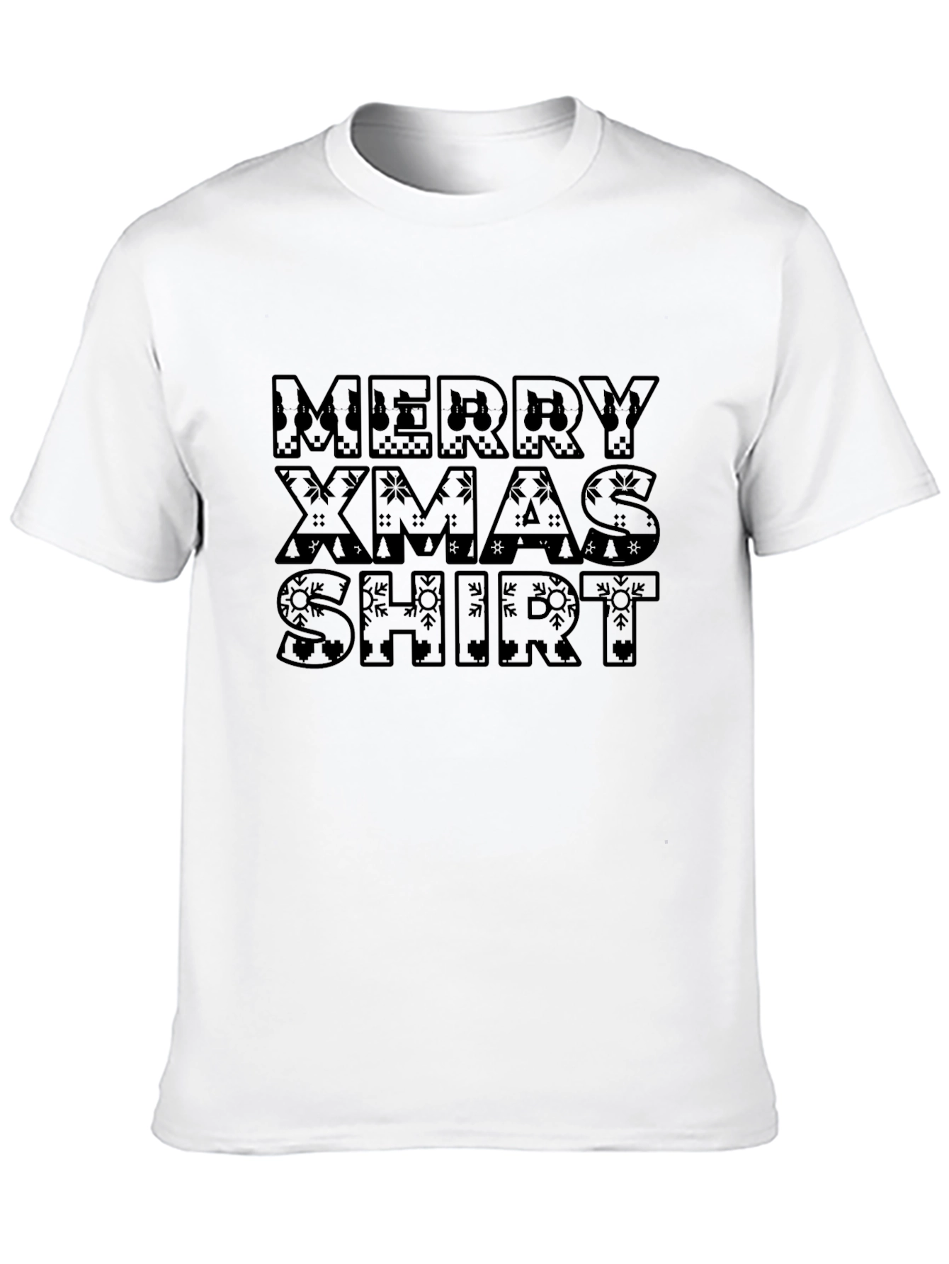 Camiseta Navideña Negra Merry Xmas Shirt
