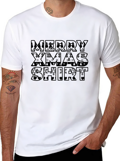 Camiseta Navideña Negra Merry Xmas Shirt