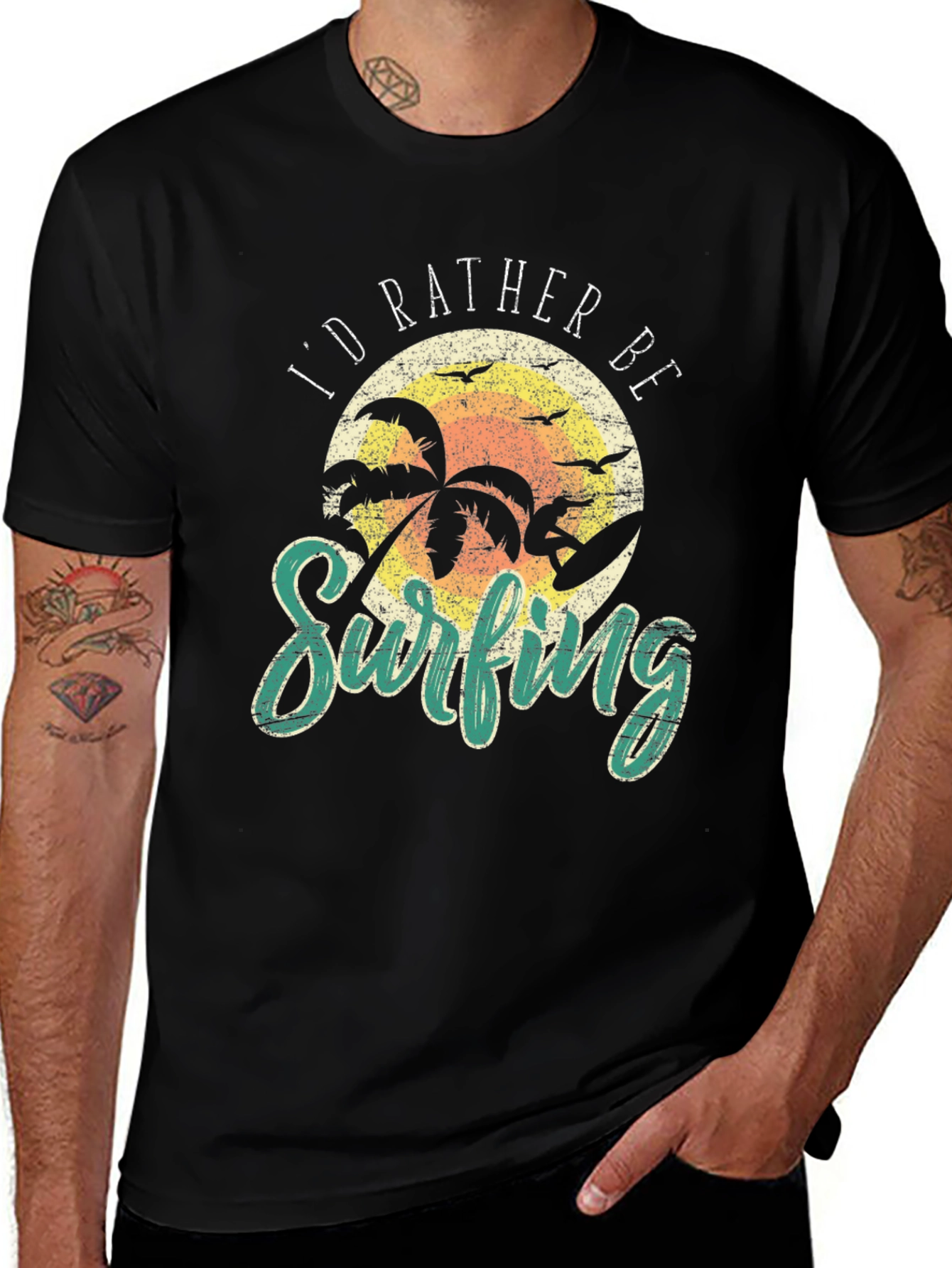 Camiseta Negra Prefiero Surfear
