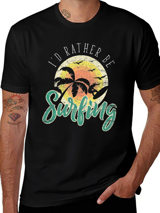 Camiseta Negra Prefiero Surfear