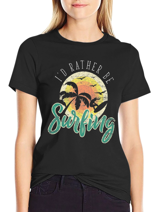 Camiseta Negra Prefiero Surfear