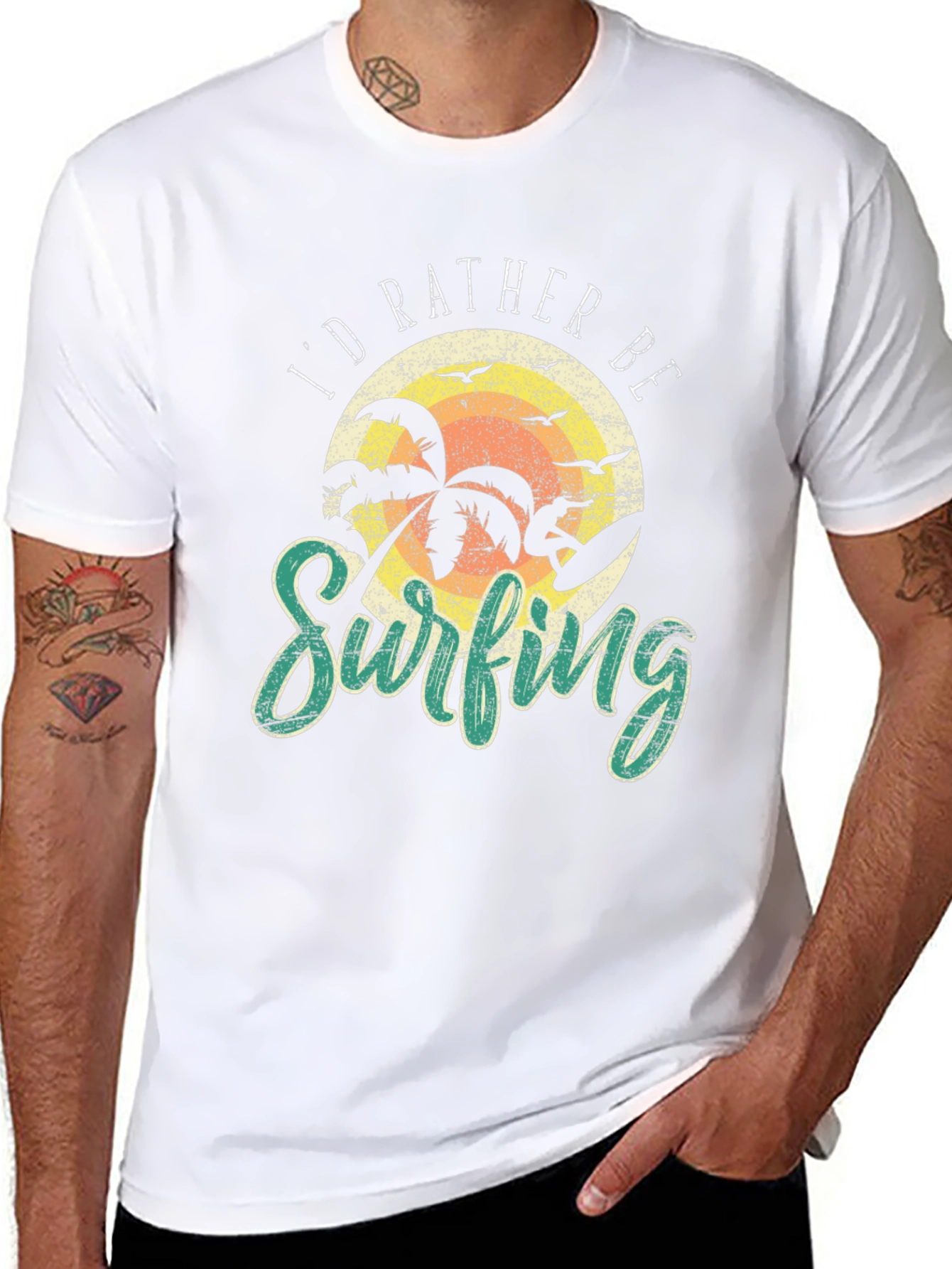 Camiseta Negra Prefiero Surfear