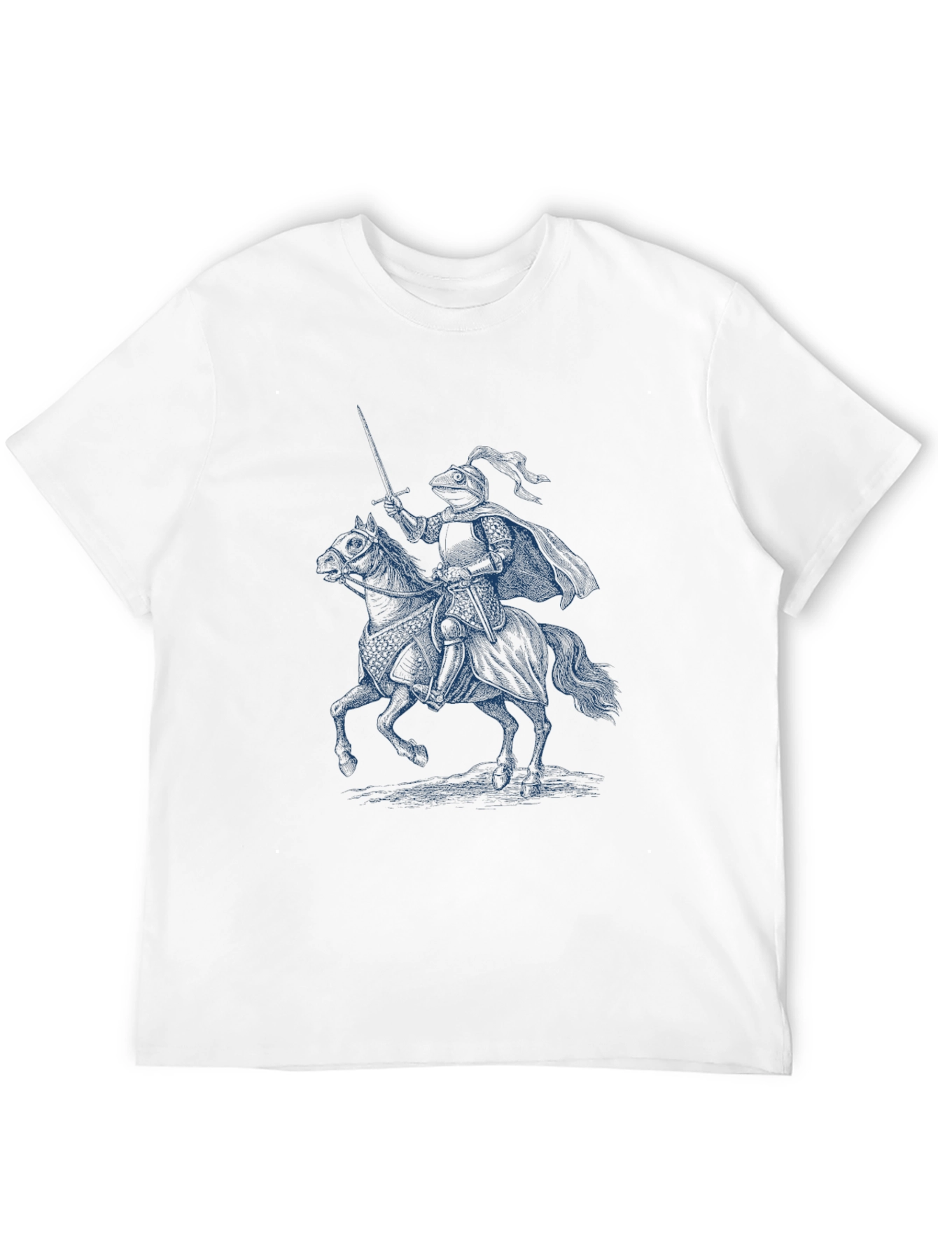 Camiseta Negra con Diseño de Caballero Medieval