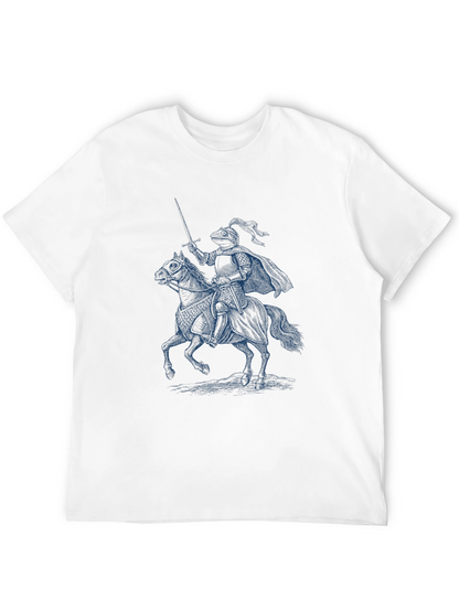 Camiseta Negra con Diseño de Caballero Medieval