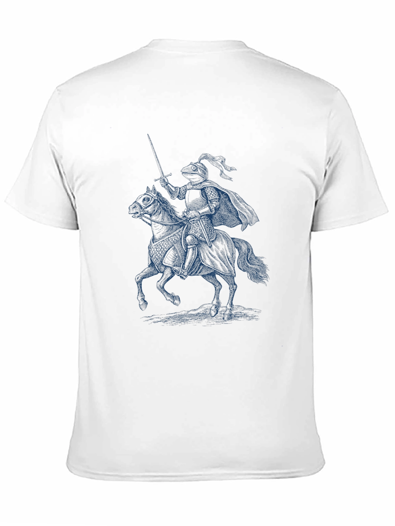 Camiseta Negra con Diseño de Caballero Medieval