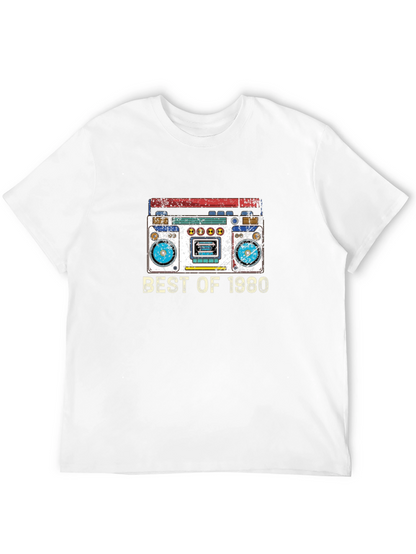 Camiseta Negra con Diseño Retro Best of 1980