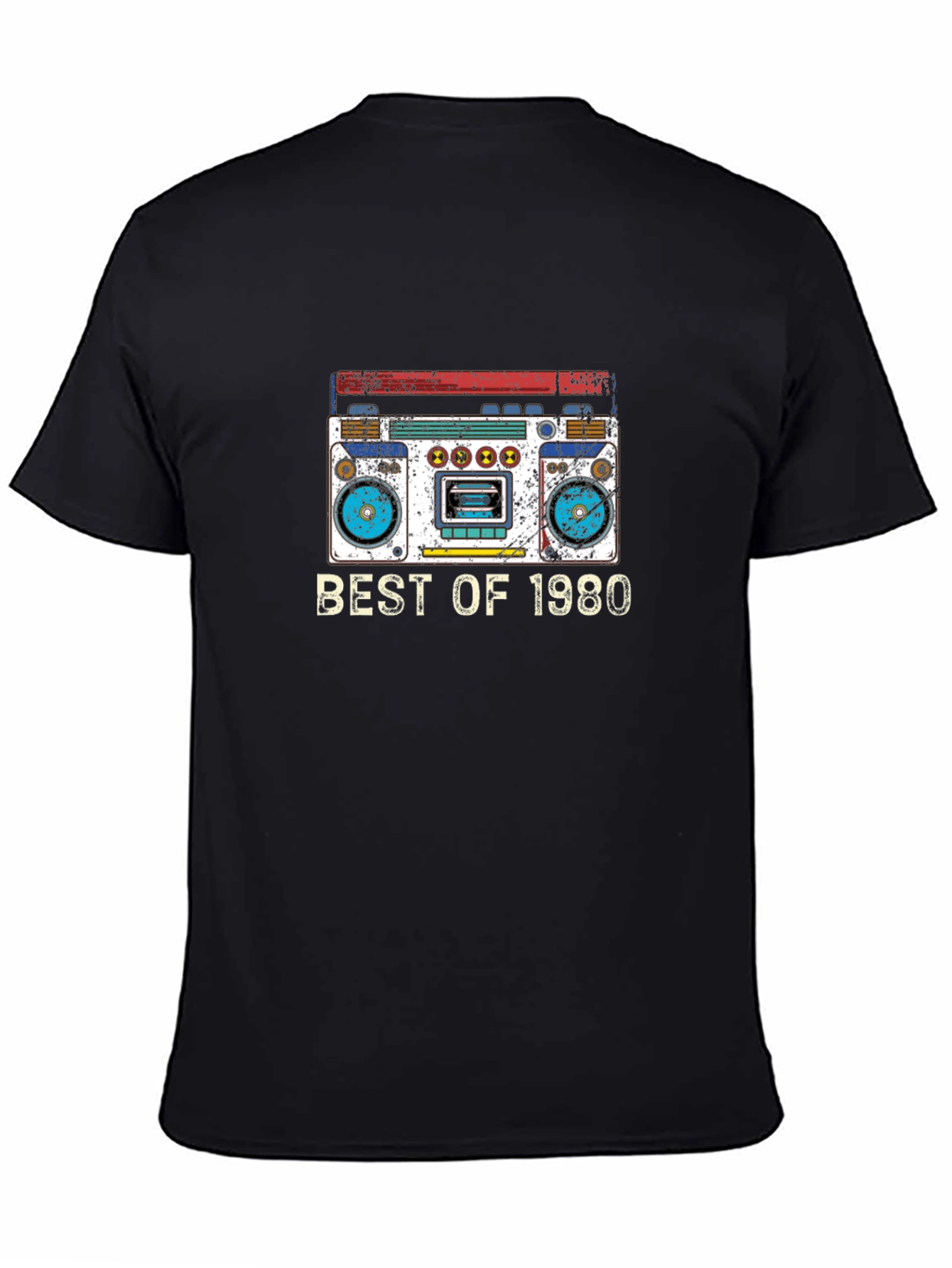 Camiseta Negra con Diseño Retro Best of 1980