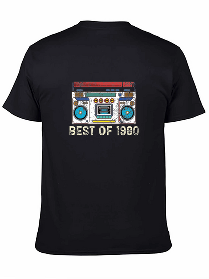 Camiseta Negra con Diseño Retro Best of 1980