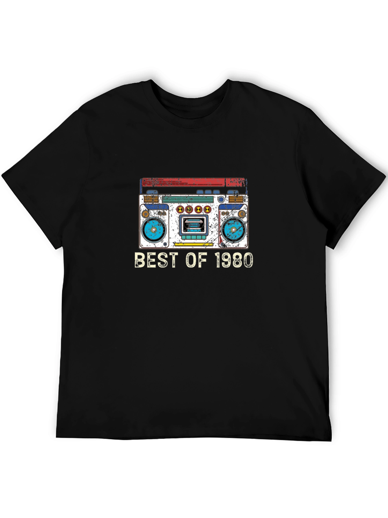 Camiseta Negra con Diseño Retro Best of 1980