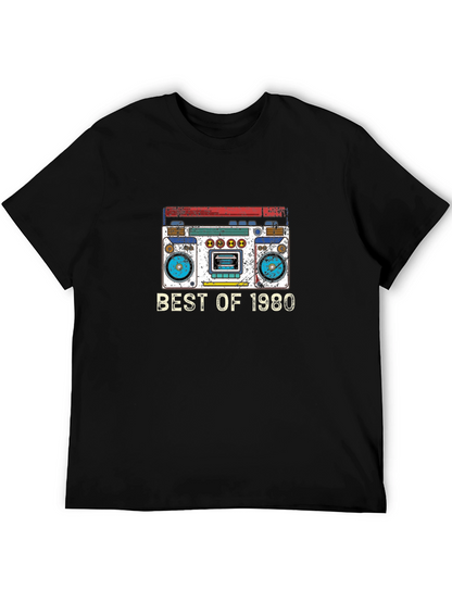 Camiseta Negra con Diseño Retro Best of 1980